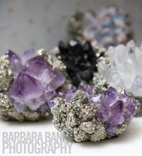 Load image into Gallery viewer, CLASSIC PYRITE/AMETHYST VOTIVE
