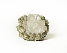 Load image into Gallery viewer, PETITE PYRITE W CLEAR QUARTZ VOTIVE
