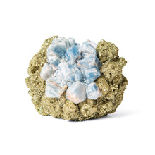 Load image into Gallery viewer, PETITE BLUE CALCITE AND CLEAR QUARTZ VOTIVE
