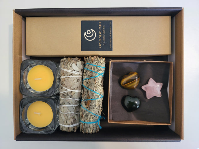 New Beginning Candle & Crystal Gift Set